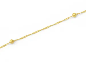 Beneto Exclusive Elegáns arany karkötő golyókkal Lambáda AUB0004 19 cm