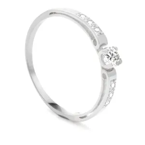 Beneto Exclusive Női fehér arany gyűrű cirkónium kővel AUG0002-W-WH 49 mm
