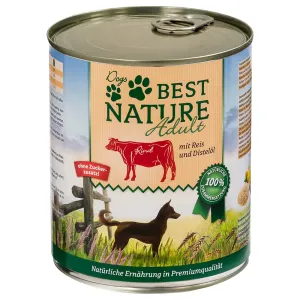 12x800g Best Nature Dog Adult Marha, rizs & sáfrányos szeklice-olaj nedves kutyatáp