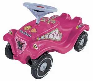 Bébitaxi autó Bobby Car Classic Candy BIG rózsaszín hanggal és édesség matricákkal 12 hó-tól