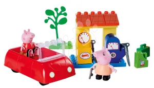 Építőjáték Peppa Pig Family Car PlayBig Bloxx BIG 2 figurával autóban a benzinkúton 28 darabos 1,5-5 évesnek