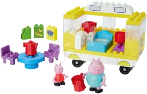 Épytőjáték Peppa Pig Campervan PlayBig Bloxx BIG lakókocsi felszereléssel és 2 figurával 52 részes 1,5-5 évesnek
