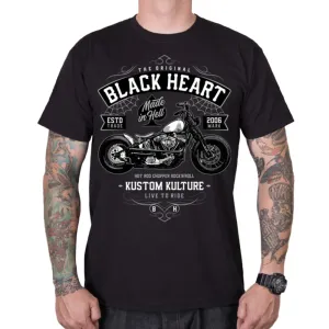 Póló BLACK HEART Moto Kult  fekete  M