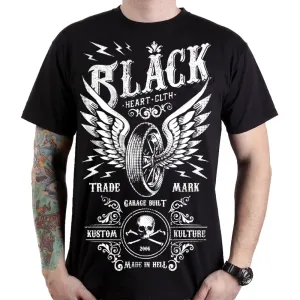 Póló BLACK HEART Moto Wings  fekete  L