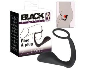 Black Velvet análujj péniszgyűrűvel (fekete)