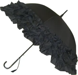 Blooming Brollies Hölgyek botló esernyő Black Trip le Frill BC3FBL