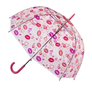 Blooming Brollies Holovaty Női átlátszó tiszta Dome esernyő Stick Lips tervezés POESLIP