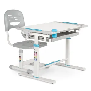 Blumfeldt Tommi XL, gyermek íróasztal és szék szett, állítható magasságú íróasztal és ergonomikus szék, 4 éves kortól - 10 éves korig #672595