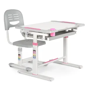 Blumfeldt Tommi XL, gyermek íróasztal és szék szett, állítható magasságú íróasztal és ergonomikus szék, 4 éves kortól - 10 éves korig #672594