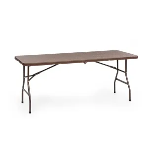 Blumfeldt Burgos Family, összecsukható asztal, polyrattan, 178 x 73 cm asztalfelület, 6 személyes, barna