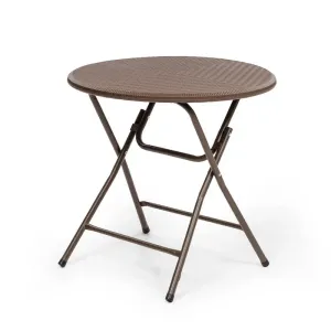 Blumfeldt Burgos Round, összecsukható asztal, polirattan, asztal területének átmérője 80 cm Ø 4 személy részére, barna