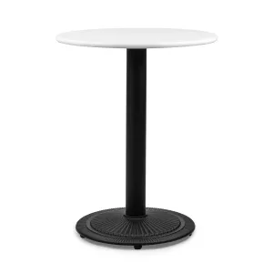 Blumfeldt Patras Pearl, bisztró asztal, szecessziós stílus, márvány, Ø 60 cm, 75 cm magas, öntöttvas #31091