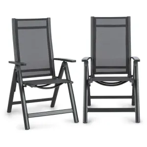 Blumfeldt Cádiz, összecsukható szék, 2 darabos szett, 59,5 x 107 x 68 cm, comfortmesh, antracit