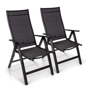 Blumfeldt London, kerti szék, 2 darabos szett, textil, alumínium, 6 pozíció, összecsukható #33574