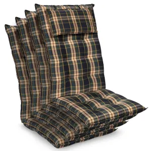 Blumfeldt Sylt, üléspárna, üléspárna székre, magas háttámla, párna, poliészter, 50 x 120 x 9 cm, 4 x üléspárna #31423