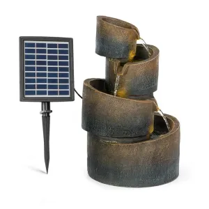 Blumfeldt Mantua, kaszkád szökőkút, napenergia szökőkút, kerti szökőkút, 4 szint, akkumulátorral működik