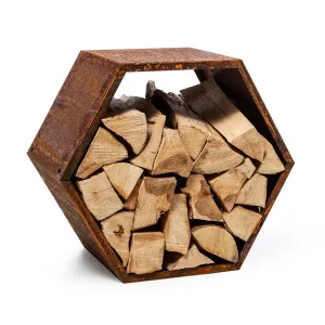 Blumfeldt Hexawood Rust, fa állvány, hatszög alakú, 50,2 × 58 × 32 cm