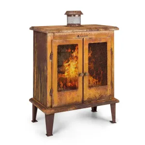 Blumfeldt Flame Locker, tűzrakóhely, vintage kerti kandalló, 58 x 30 cm, acél, rozsdás megjelenés