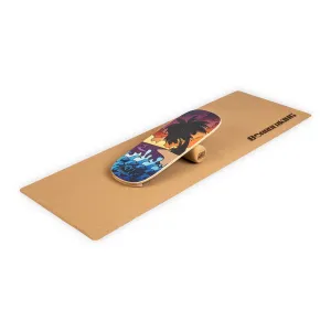 BoarderKING Indoorboard Classic, egyensúlyozó deszka, alátét, henger, fa / parafa, piros #31290