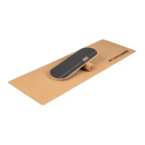 BoarderKING Indoorboard Classic, egyensúlyozó deszka, alátét, henger, fa / parafa, piros #31293