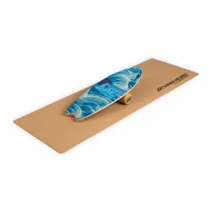BoarderKING Indoorboard Wave, egyensúlyozó deszka, alátét, henger, fa / parafa #32689
