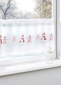 Ablaktábla függöny hóember mintával