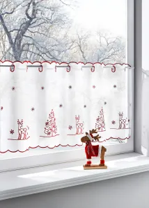 Ablaktábla függöny karácsonyfa hímzéssel #558270