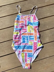 Női fürdőruha borntoswim logo swimsuit rainbow m