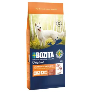 12kg Bozita Original Adult Sensitive bőr & szőrzet száraz kutyatáp