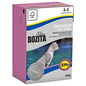 6x190g Bozita Feline Sensitive Hair & Skin nedves macskatáp