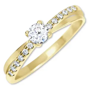 Brilio Bámulatos arany gyűrű kristályokkal 229 001 00810 51 mm