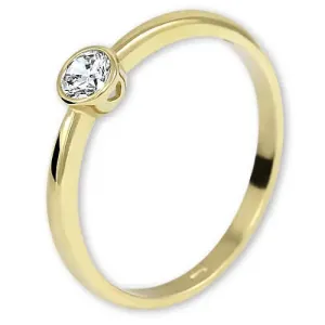 Brilio Eljegyzési sárga arany gyűrű kristállyal 226 001 01079 48 mm