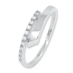 Brilio Gyengéd női gyűrű fehér aranyból kristályokkal 229 001 00857 07 61 mm
