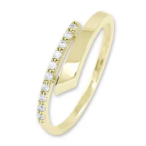 Brilio Gyengéd női gyűrű sárga aranyból kristályokkal 229 001 00857 58 mm