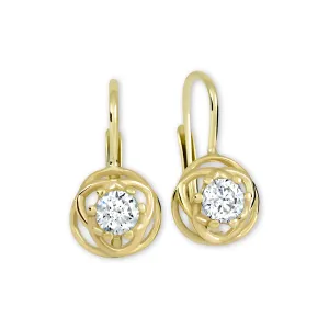 Brilio Gyönyörű sárga arany fülbevaló kristályokkal 236 001 00905 10