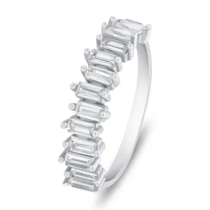 Brilio Silver Csillogó ezüst gyűrű átlátszó cirkónium kövekkel RI096W 56 mm