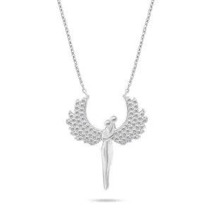 Brilio Silver Csillogó ezüst nyaklánc Angyalok cirkónium kövekkel NCL143W