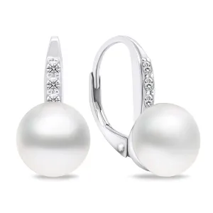 Brilio Silver Csodálatos ezüst fülbevaló gyönggyel és cirkónium kővel EA723W