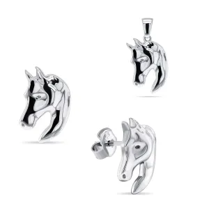 Brilio Silver Design ezüst ékszer készlet Ló SET209W (medál, fülbevaló)
