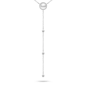 Brilio Silver Elegáns ezüst nyaklánc igazgyönggyel NCL124W (lánc, medál)