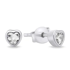 Brilio Silver Gyengéd ezüst szív fülbevaló cirkónium kővel EA599W