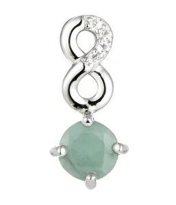 Brilio Silver Gyönyörű ezüst nyaklánc smaragddal SP08339D (lánc, medál)