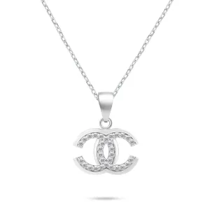 Brilio Silver Luxus ezüst nyaklánc cirkónium kövekkel NCL149W World Icon (lánc, medál)