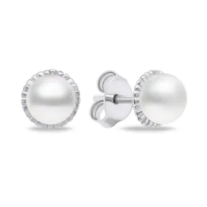 Brilio Silver Minimalista ezüst fülbevaló valódi gyöngyökkel EA620W