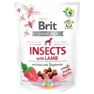 200g Brit Care Crunchy Cracker rovarok, bárány & málna kutyasnack
