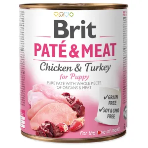 12x800g Brit Paté & Meat Puppy csirke & pulyka nedves kölyökkutyatáp