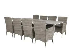 Asztal és szék garnitúra Dallas 3026 (Szürke + Fehér)