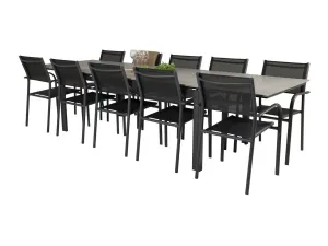 Asztal és szék garnitúra Dallas 3031 (Fekete + Szürke)