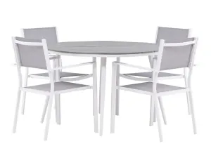 Asztal és szék garnitúra Dallas 4088 (Szürke + Fehér)