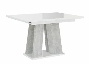 Asztal Goodyear 107 (Fényes fehér + Beton)